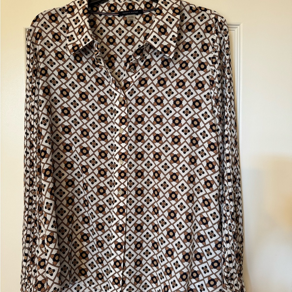 Women’s Tommy Hilfiger Black and Brown Patterned Shirt